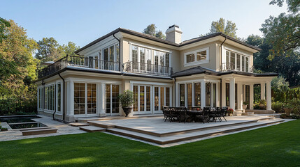 Fototapeta premium Modular Home, Modular houses of modern architecture, modular home building, modular home design, mobile home.
