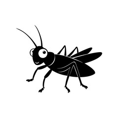 Grasshopper cartoon vector silhouette