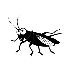 Grasshopper cartoon vector silhouette