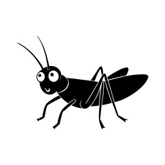 Grasshopper cartoon vector silhouette