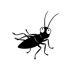 Grasshopper cartoon vector silhouette