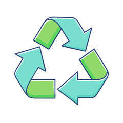 recycling symbol vector icon, earth day vector illustration - simple illustration of recycling symbol perfect for logos, and earth day-themed designs.