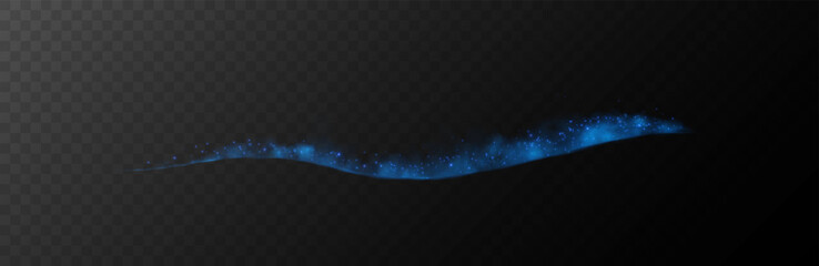  Transparent fog or smoke, blue smog cloud effect, isolated transparent special effect. Vector illustration, fog, vapour, magic haze. © andreu1990