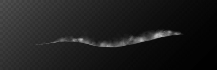  Transparent fog or smoke, grey smog cloud effect, isolated transparent special effect. Vector illustration, fog, vapour, magic haze.	