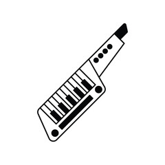 Keytar  glyph icon with white background vector stock illustration