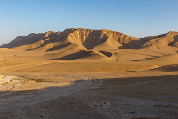 Desert landscape highlights the rugged beauty of Kunduz Province, Afghanistan, by day