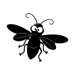 Firefly cartoon vector silhouette