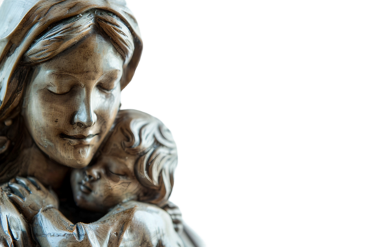 Acknowledging the powerful role of a mothers strength and care isolated on transparent background