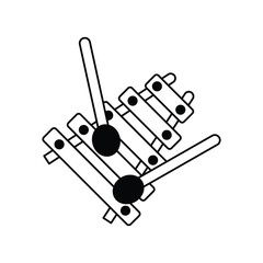 Xylophone  glyph icon with white background vector stock illustration
