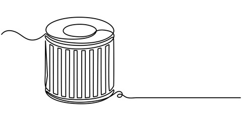 Auto Repair Editable Stroke Icon, continuous one line drawing, Air Filter Flat Design Car Service IconCar Filter Line Icon. Car Service, Pollution, Air filter icon outlined and solid filled.