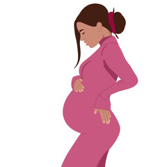 pregnancy woman cartoon isolated icon vector illustration