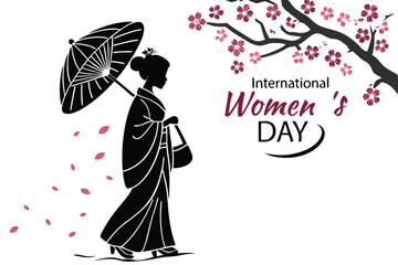 girl in a kimono with an umbrella