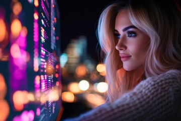 A tech enthusiast showing off their newly upgraded computer, with vibrant RGB lighting and sleek cable management