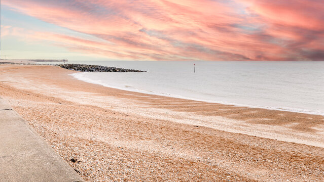 Folkestone beach, in England on winter