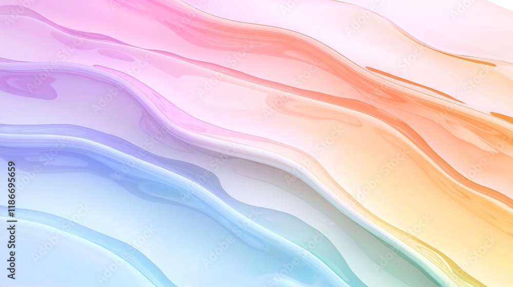 Poster captivating abstract background design featuring mesmerizing watery iridescent wave shapes in a vibr