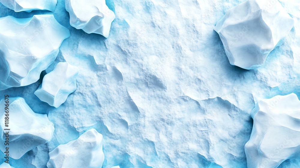 Poster stunning icy texture. cool blue hues and sharp contrasts create a visually captivating image.