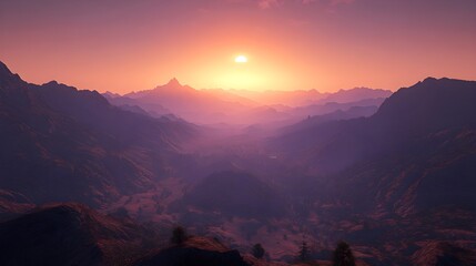 Obraz premium Stunning Photorealistic Sunset Sky Gradient with Pink, Orange, Purple