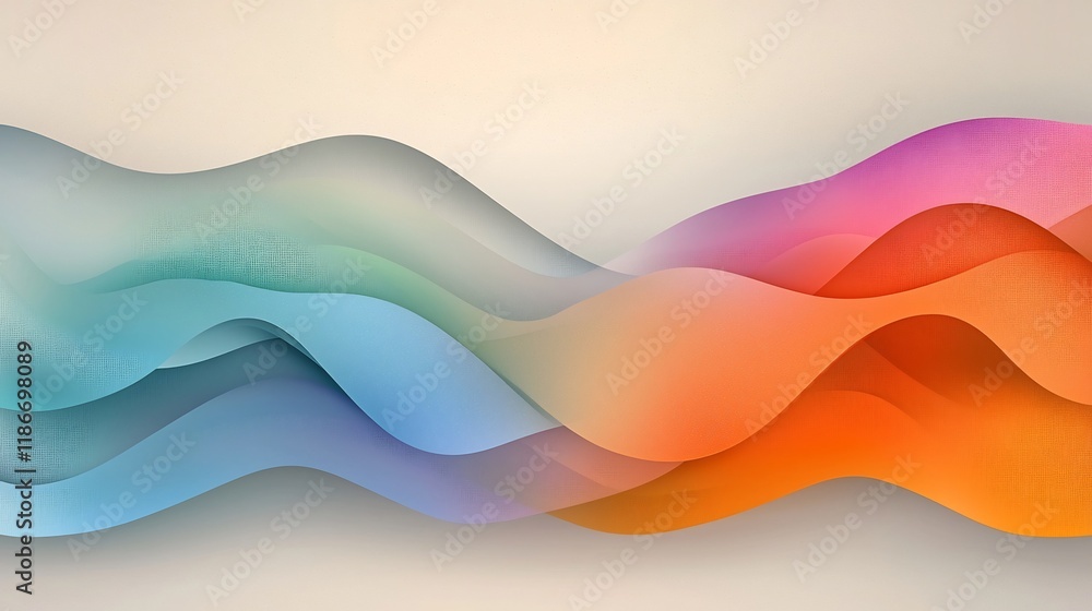 Poster captivating abstract background design featuring undulating shimmering waves of vibrant iridescent c