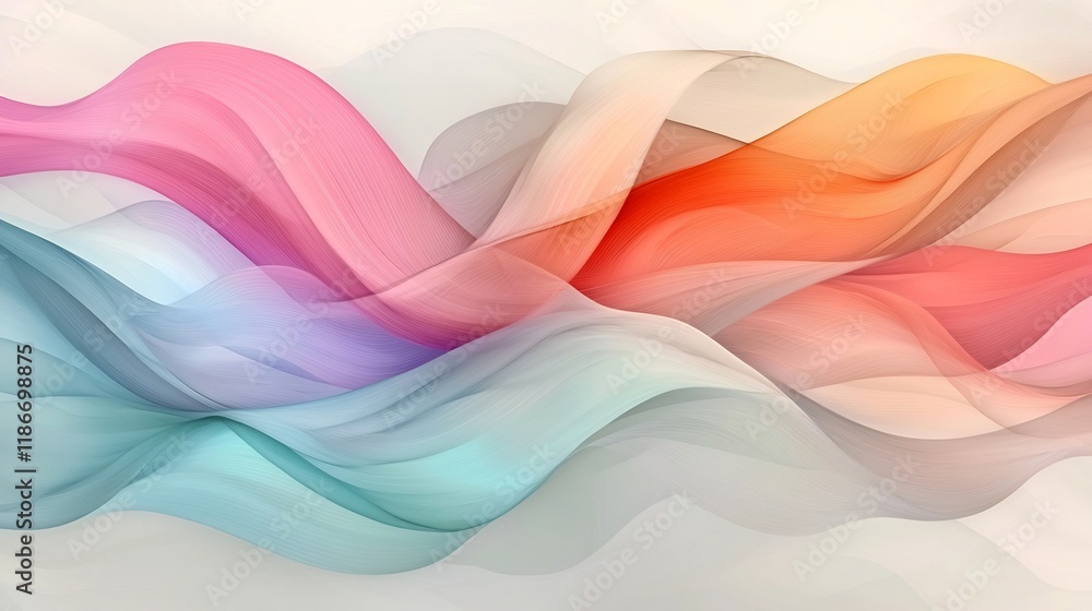 Poster ethereal prismatic composition vibrant undulating iridescent waves in a dynamic kaleidoscopic digita