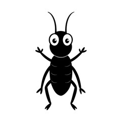 Cricket cartoon vector silhouette