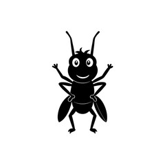 Cricket cartoon vector silhouette