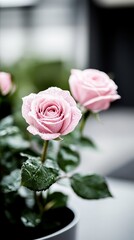 Close up of a blooming rose with dewdrops sparkling on its petals set against a blurred soft pink background ideal for a spring phone wallpaper 