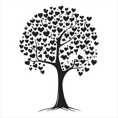 Valentine Day Vector  tree with hearts