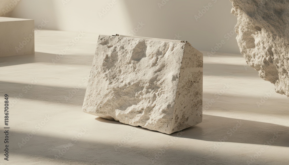Poster rough stone block minimalist product display