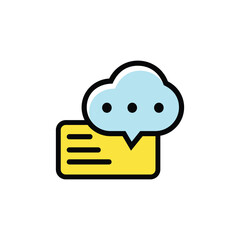 cloud computing icon. flat design style vector illustration