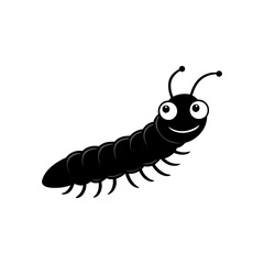 Centipede cartoon vector silhouette