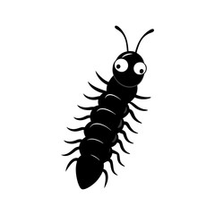 Centipede cartoon vector silhouette