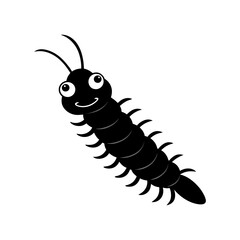 Centipede cartoon vector silhouette