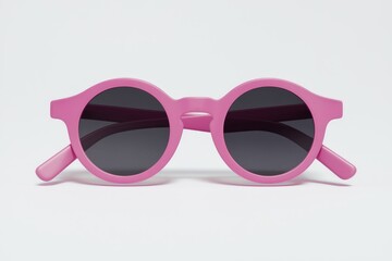 Pink round sunglasses for kids, stylish and UV protected.