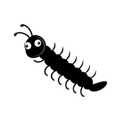 Centipede cartoon vector silhouette