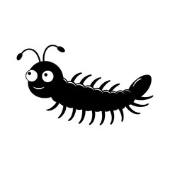 Centipede cartoon vector silhouette