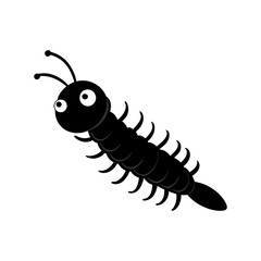 Centipede cartoon vector silhouette