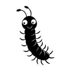 Centipede cartoon vector silhouette