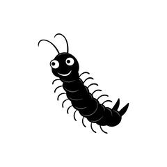 Centipede cartoon vector silhouette