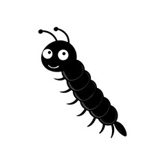 Centipede cartoon vector silhouette