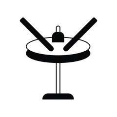 Cymbal glyph icon with white background vector stock illustration