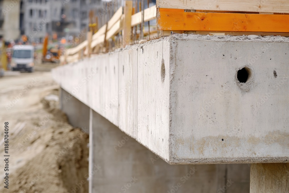 Poster a concrete structure with a hole in it, suitable for use as a prop or background