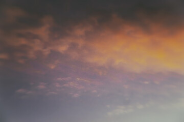 orange dramatic clouds in morning sky