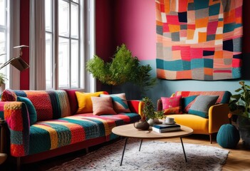 close view colorful textile patterns ideal stylish home decor unique designs impressive visual appeal, fabric, colors, weave, texture, artwork, motifs