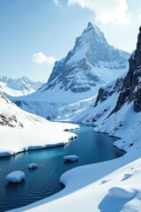 Schnee bedeckt die Berge mit einer dichten Schicht, berg, frost, norwegen