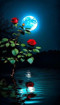 Rose flawer on Night 
