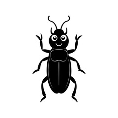 Beetle cartoon vector silhouette