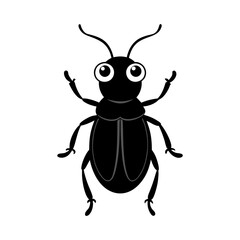 Beetle cartoon vector silhouette