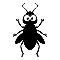 Beetle cartoon vector silhouette