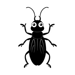 Beetle cartoon vector silhouette