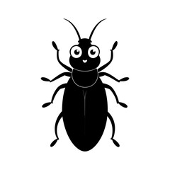 Beetle cartoon vector silhouette